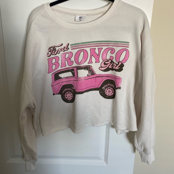 Ford Other - Ford White Sweatshirt with Pink Bronco Girl Graphic